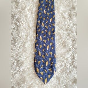 Canali Blue Silk Tie Made In Italy